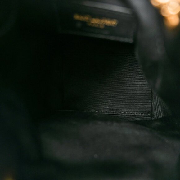 Saint Laurent YSL Leather Matelasse Monogram Joe Nano Bucket Shoulder Bag Black - Picture 8 of 8